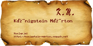 Königstein Márton névjegykártya